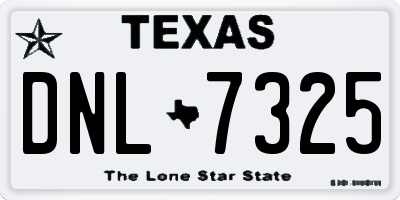 TX license plate DNL7325