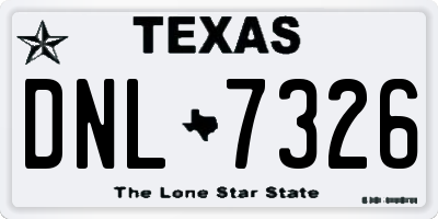 TX license plate DNL7326