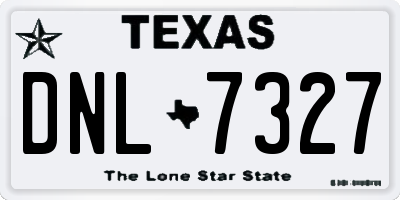 TX license plate DNL7327