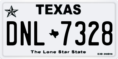 TX license plate DNL7328