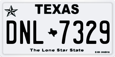 TX license plate DNL7329