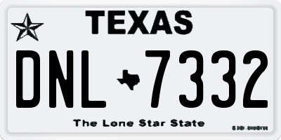 TX license plate DNL7332