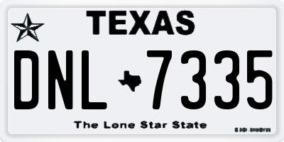 TX license plate DNL7335