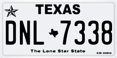TX license plate DNL7338