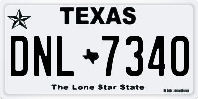 TX license plate DNL7340