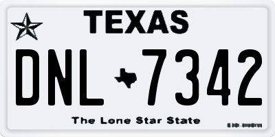 TX license plate DNL7342