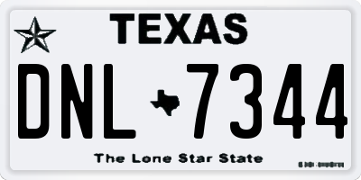 TX license plate DNL7344
