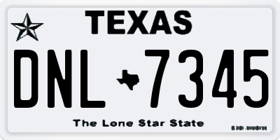 TX license plate DNL7345