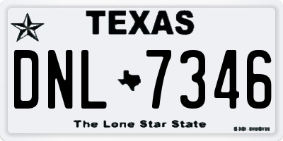 TX license plate DNL7346