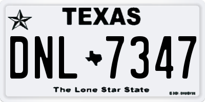 TX license plate DNL7347