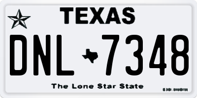 TX license plate DNL7348