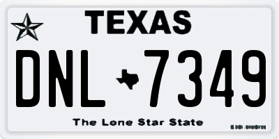 TX license plate DNL7349