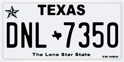 TX license plate DNL7350