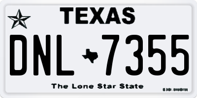 TX license plate DNL7355
