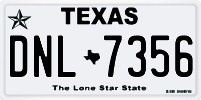 TX license plate DNL7356