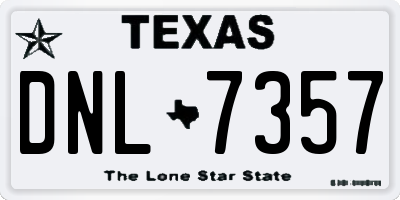 TX license plate DNL7357