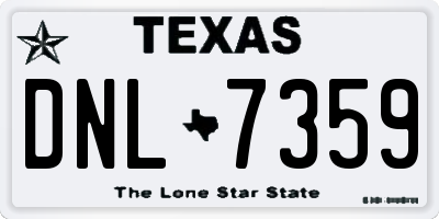 TX license plate DNL7359