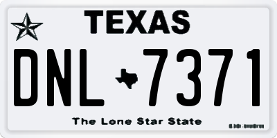 TX license plate DNL7371