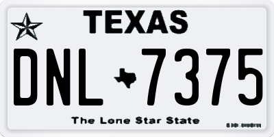 TX license plate DNL7375
