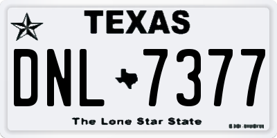 TX license plate DNL7377