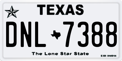 TX license plate DNL7388