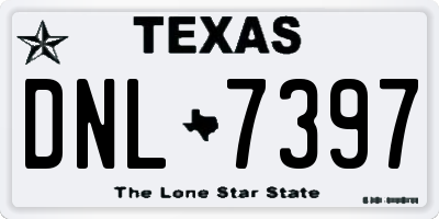 TX license plate DNL7397