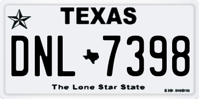 TX license plate DNL7398