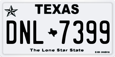 TX license plate DNL7399