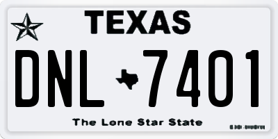 TX license plate DNL7401