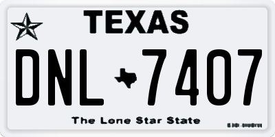 TX license plate DNL7407