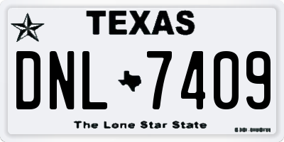 TX license plate DNL7409