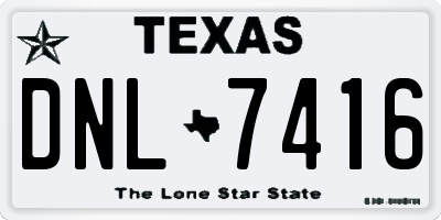 TX license plate DNL7416