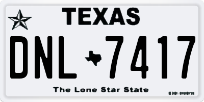 TX license plate DNL7417