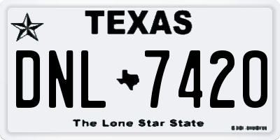 TX license plate DNL7420