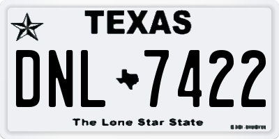 TX license plate DNL7422