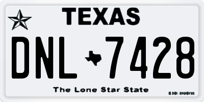 TX license plate DNL7428