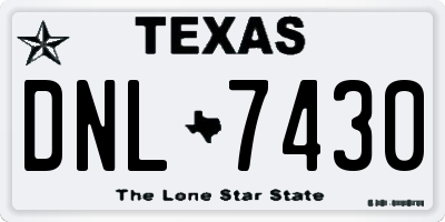 TX license plate DNL7430
