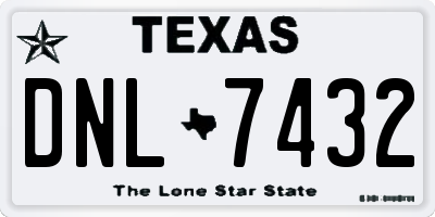 TX license plate DNL7432