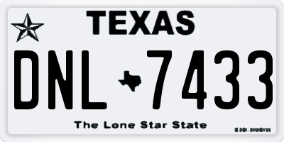 TX license plate DNL7433
