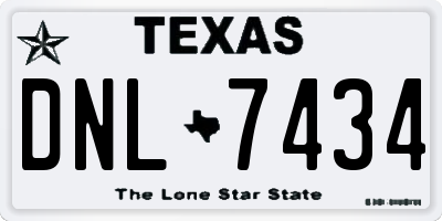 TX license plate DNL7434