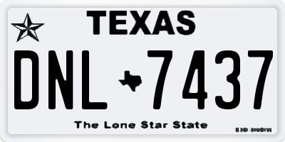 TX license plate DNL7437