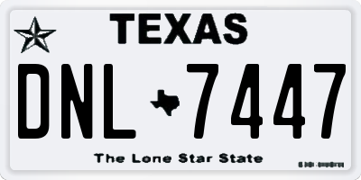 TX license plate DNL7447