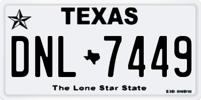 TX license plate DNL7449