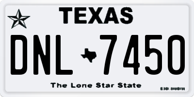 TX license plate DNL7450