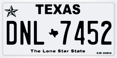 TX license plate DNL7452