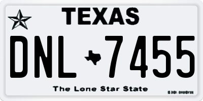 TX license plate DNL7455