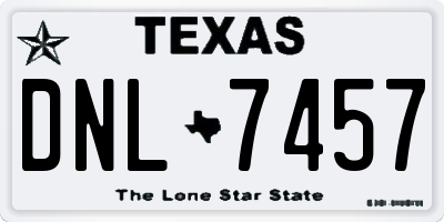 TX license plate DNL7457