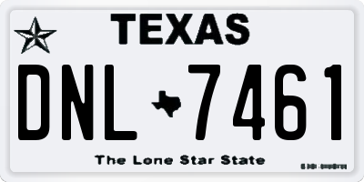 TX license plate DNL7461