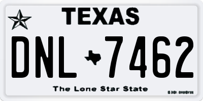 TX license plate DNL7462