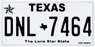 TX license plate DNL7464